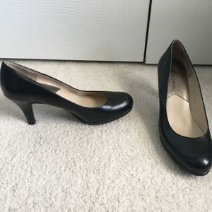Short black pumps